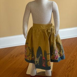Poppy skirt, London skyline,Size Large, Age 7-8